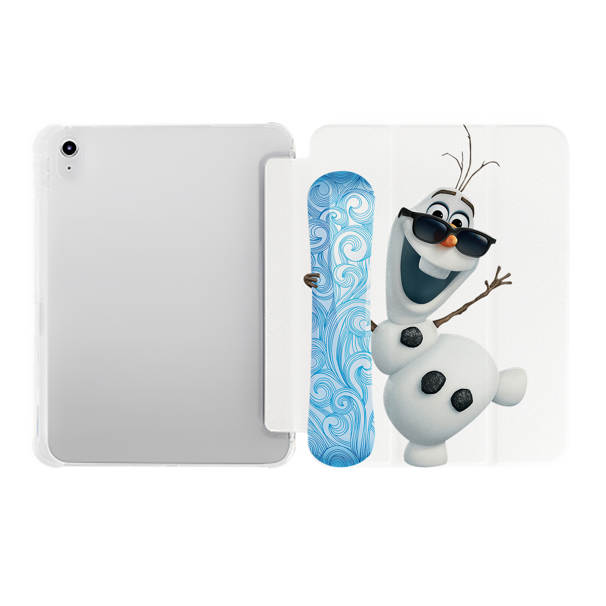 （画像用） アナと雪の女王 アンナ エルサ Frozen Anna Elsa IPad ケース ペン収納付き 三つ折りスタンド PUレザー×シリコン 対応機種9.5/10.5/10.9インチ